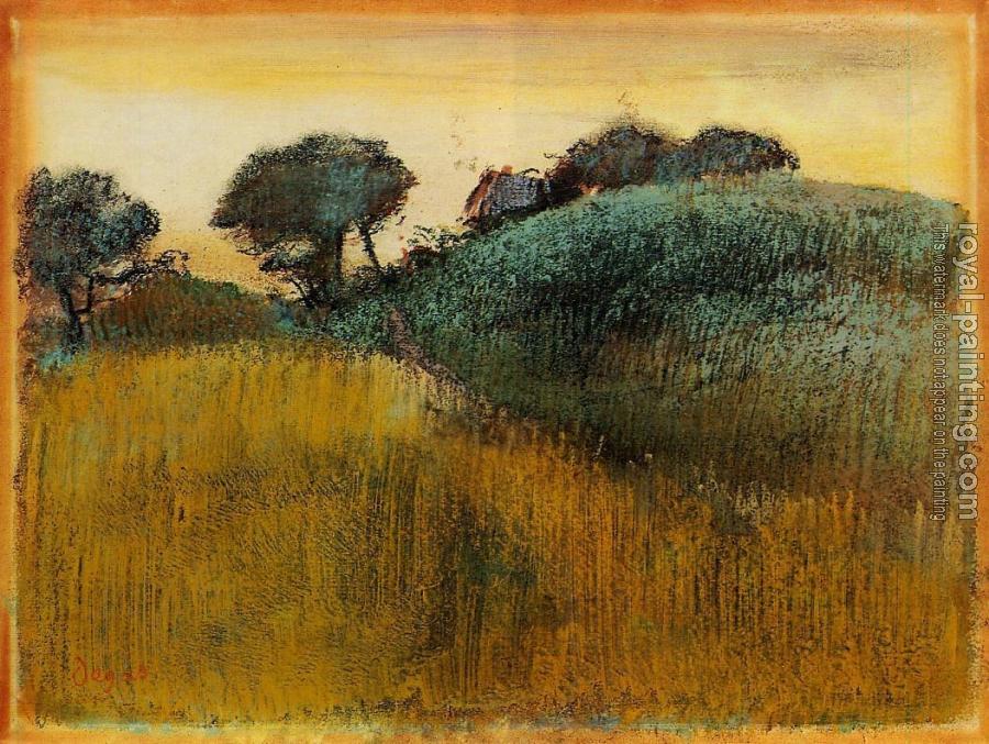 Edgar Degas : Wheatfield and Green Hill